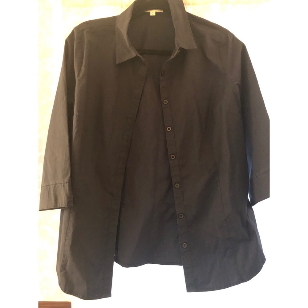 Navy button up